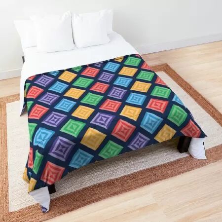 Unique square block abstract design Comforter