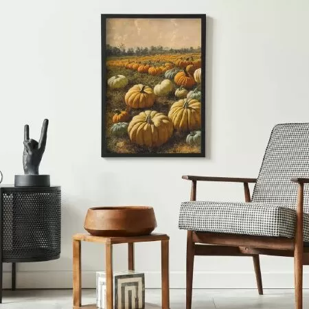 Vintage 19th Century Pumpkin Field 03 Printabe Wall Art
