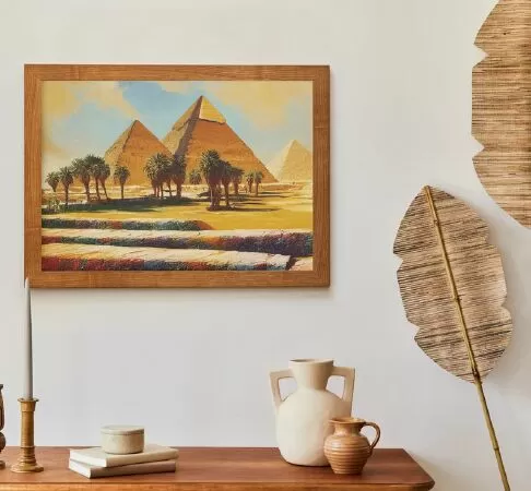 Great Pyramid of Giza Digital Landscape Painting - Printable Wall Art