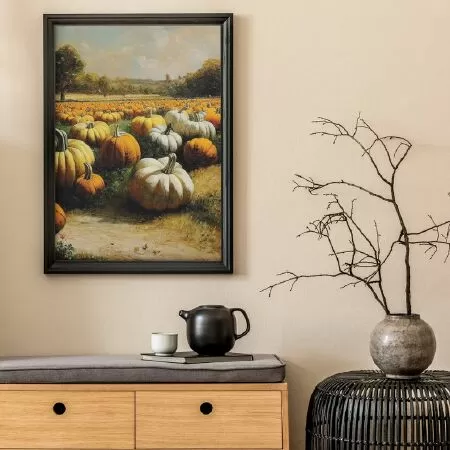 Vintage 19th Century Pumpkin Field 02 Printabe Wall Art