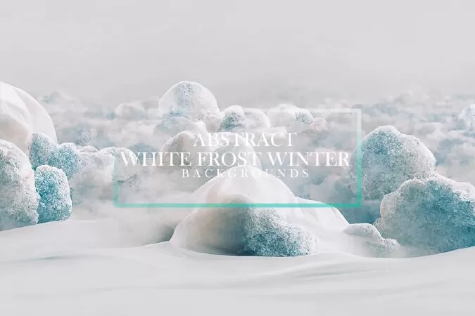 White Frost Winter Backgrounds #01, Digital Backgrounds