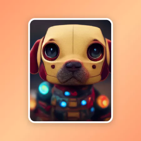 Cute Dog Wearing Iron Costume