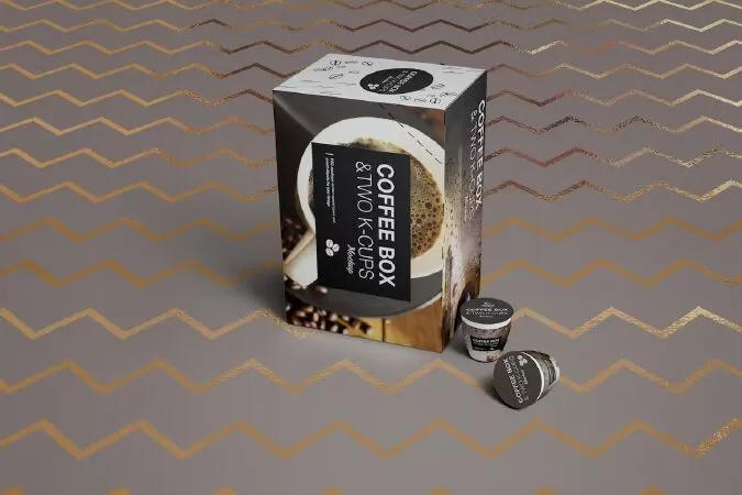 2 K-Cups-Coffee Box Mockup