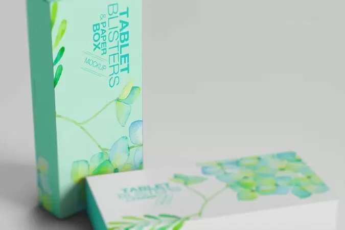 Tablet Blisters/ Paper Box Mockup