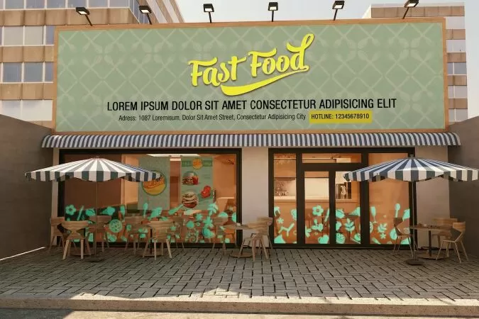The Mockup Branding For Fast Food Outlets