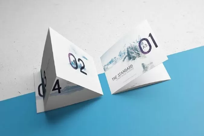 3xA5 Landscape Trifold Brochure Mock-up