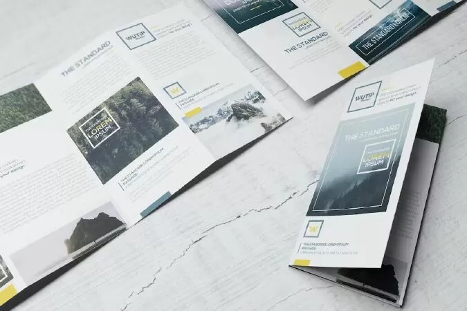 Four Panel Fold Brochure Mockups