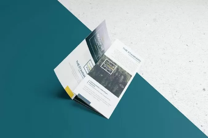 Four Panel Roll Fold Brochure Mockups