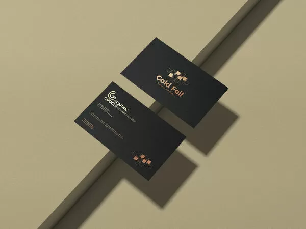 Free Gold Foil Business Card Mockup PSD