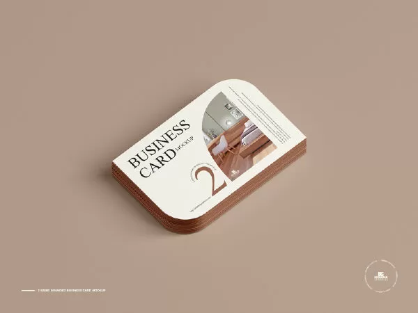 Free 2 Sided Rounded Business Card Mockup
