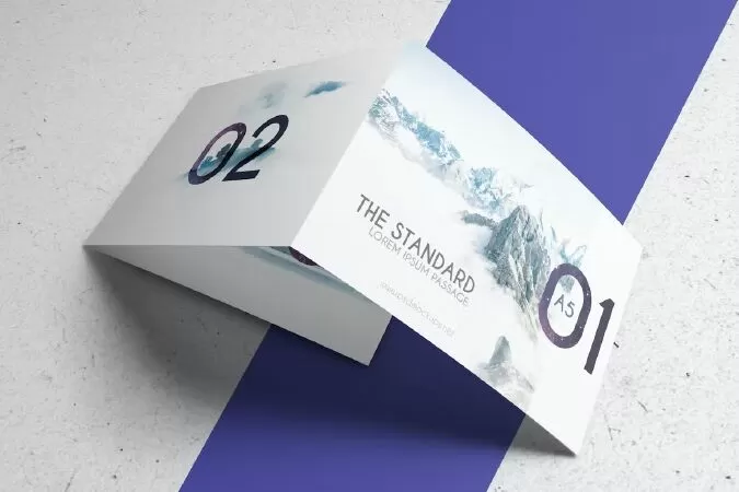 3xA5 Landscape Trifold Brochure Mock-up V2