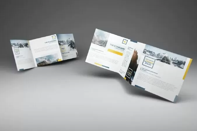 Square Trifold Brochure Mockups