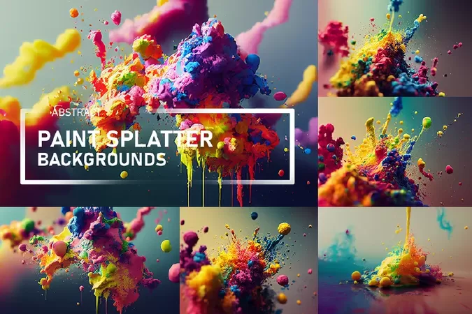 Abstract Paint Splatter Backgrounds