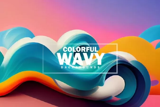 Abstract Colorful 3D Wavy Backgrounds