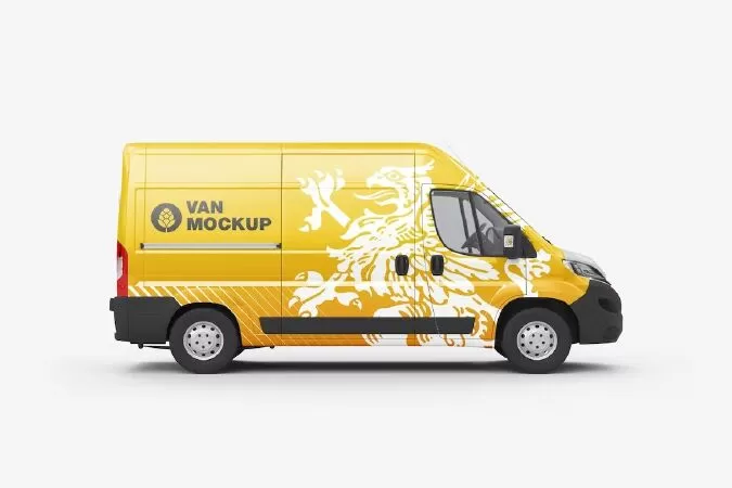 Comercial Long Panel Van Mockup