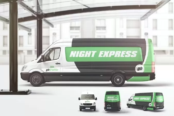 Van Vehicle Branding Mockup