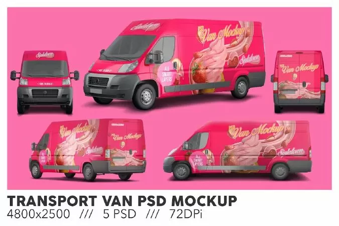 Transport Van PSD Mockup