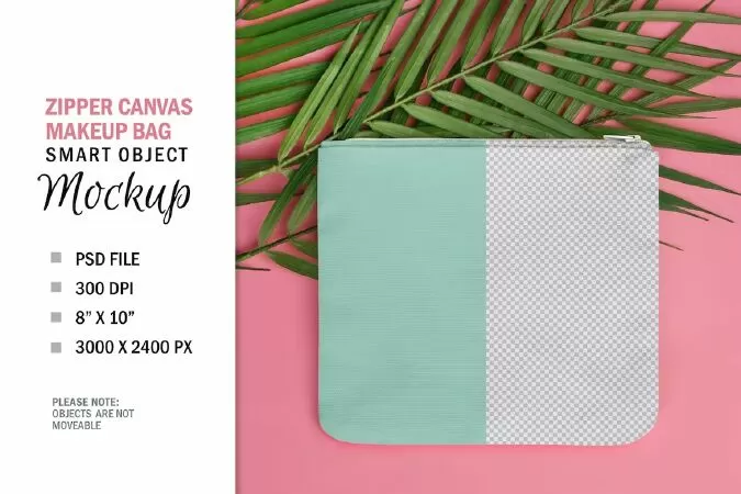 Canvas Cosmetic Bag Makeup Bag Mockup