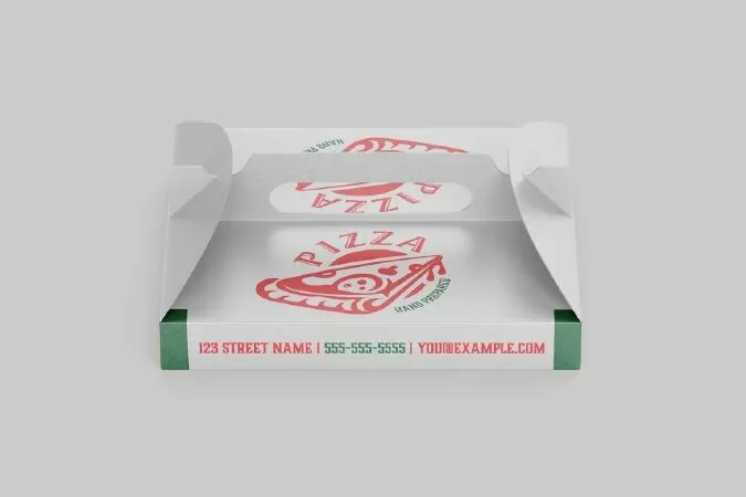 Pizza Box with Handle Mockup