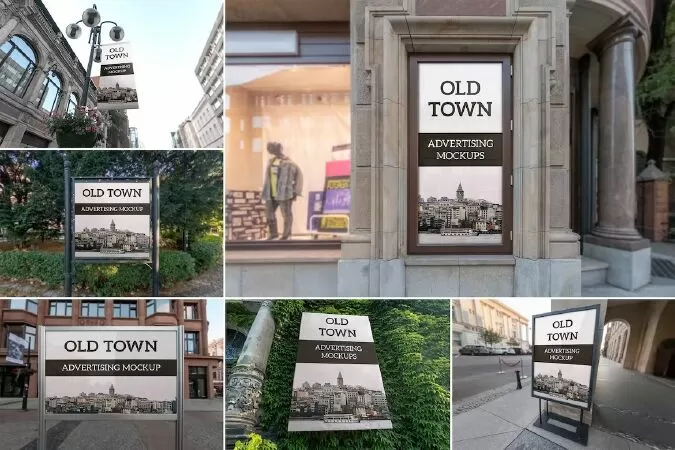 Old Town Advertising Mockups Vol. 1