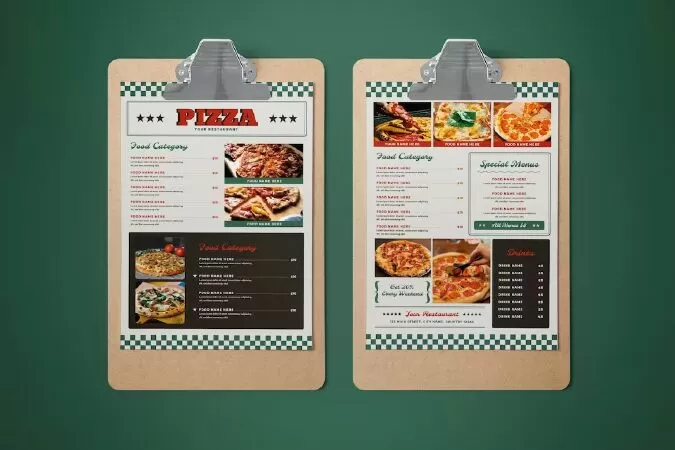 Pizza Menu