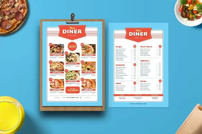 Retro diner Menu