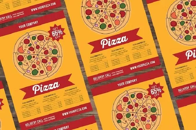 Retro Pizza Flyer Menu