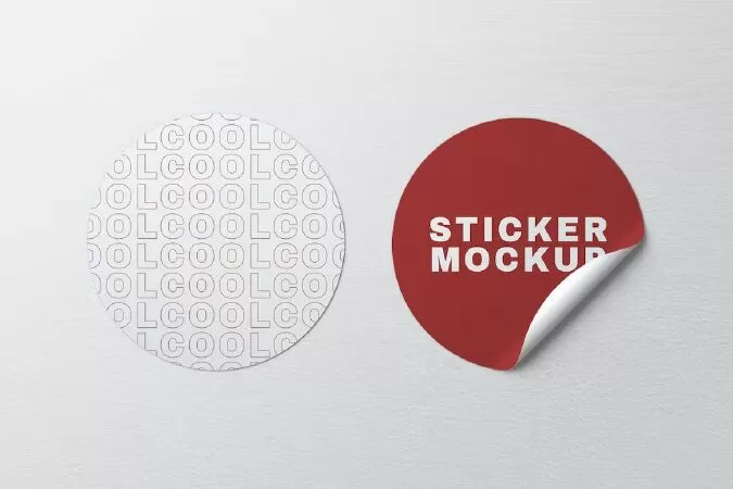 Round sticker mockup