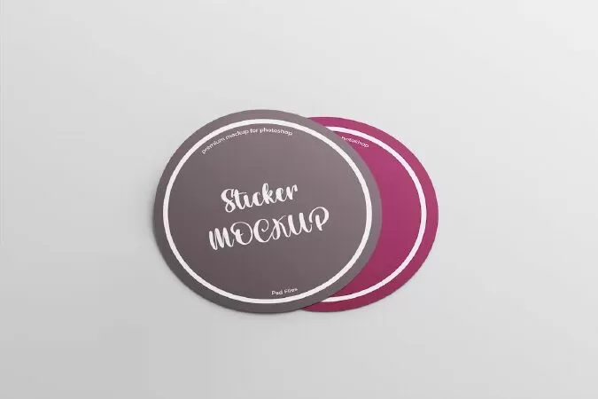Realistic sticker mockup