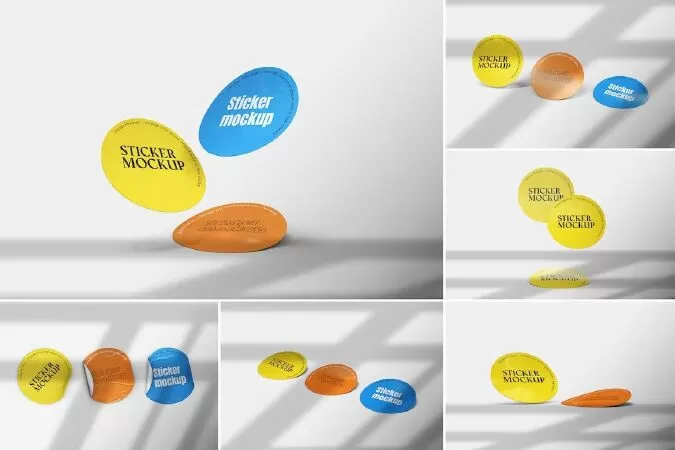 Rounded Sticker Mockups
