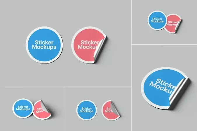 Round Sticker Mockups