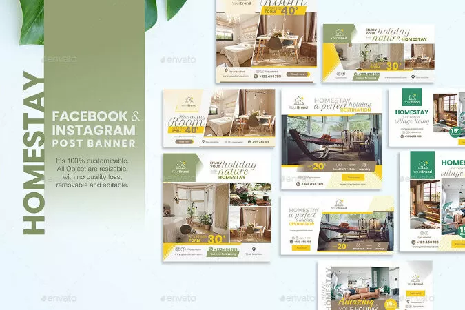10 Social Media Banners - Homestay