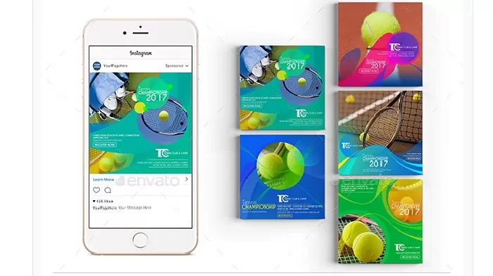 10 Instagram Post Banners - Tennis Club and Camp