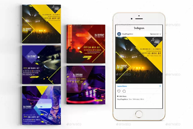10 Instagram Post Banners-DJ Event