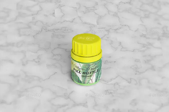 Matte Plastic Pill Bottle Mockup 02