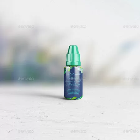 Metallic Plastic Dropper Bottle Mockup