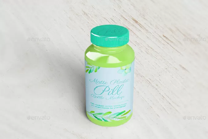 Plastic Pill Bottle Mockup