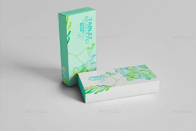 Tablet Blisters/ Paper Box Mockup
