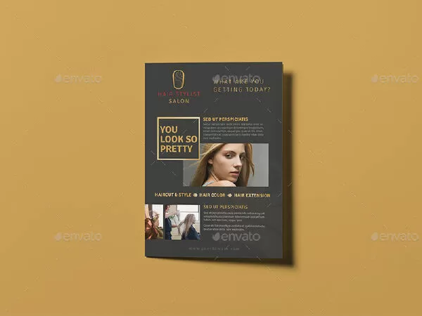 Hair Stylist & Salon/ A5 Brochure Template