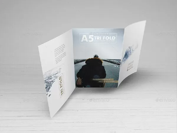 A5x3 Trifold Brochure Mockups