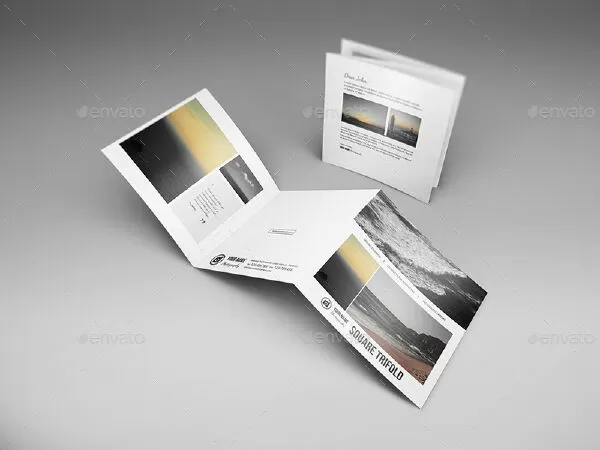 Square Trifold Brochure Mockups