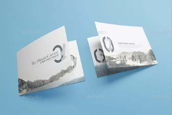 A4 A5 Landscape Bifold Brochure Mockups