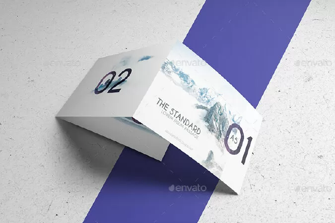 3xA5 Landscape Trifold Brochure Mock-up