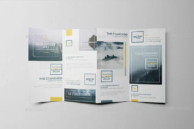 Four Panel Fold Brochure Mockups