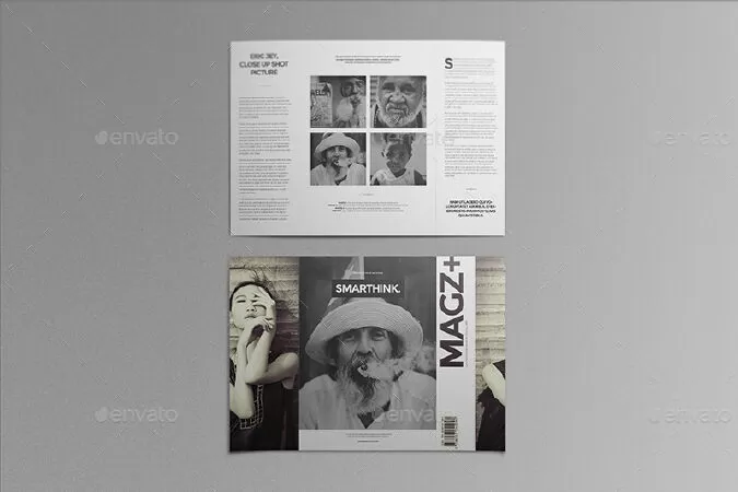 A4 A5 Single Gate Fold Brochure Mockups