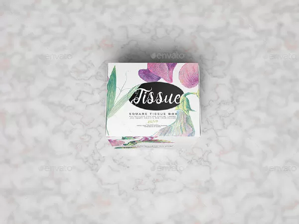Square Tissue Box Mockup