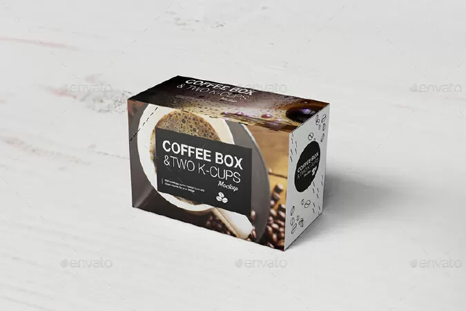 2 K-Cups/ Coffee Box Mockup