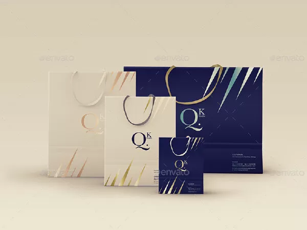 Shopping Bag/ Paper Bag With Rope Handles Mockups