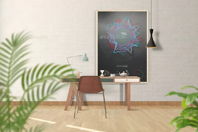 Art Wall Mockups - Interior Work Desk