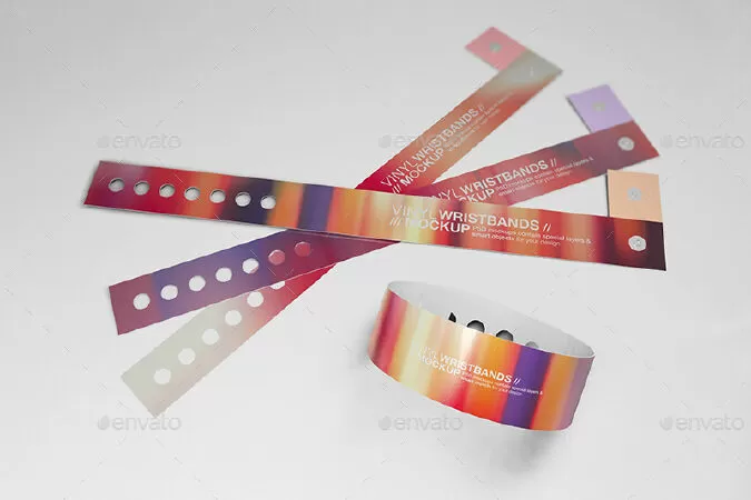 Vinyl Wristbands Mockup